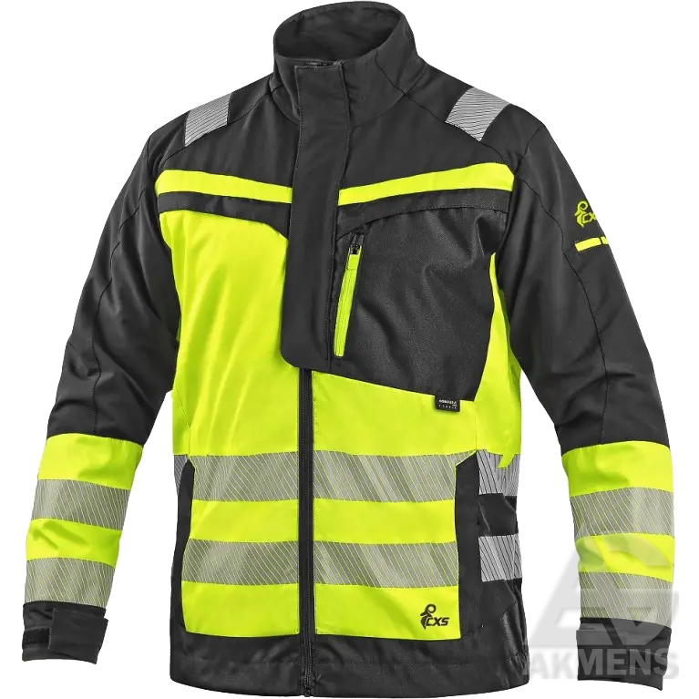 [SG-SVARKAS-CXS-NAOS-HV-JUODA-GELTONA-TAMPRUS-52] Jacket CXS NAOS HV, black/yellow (stretch) (52)