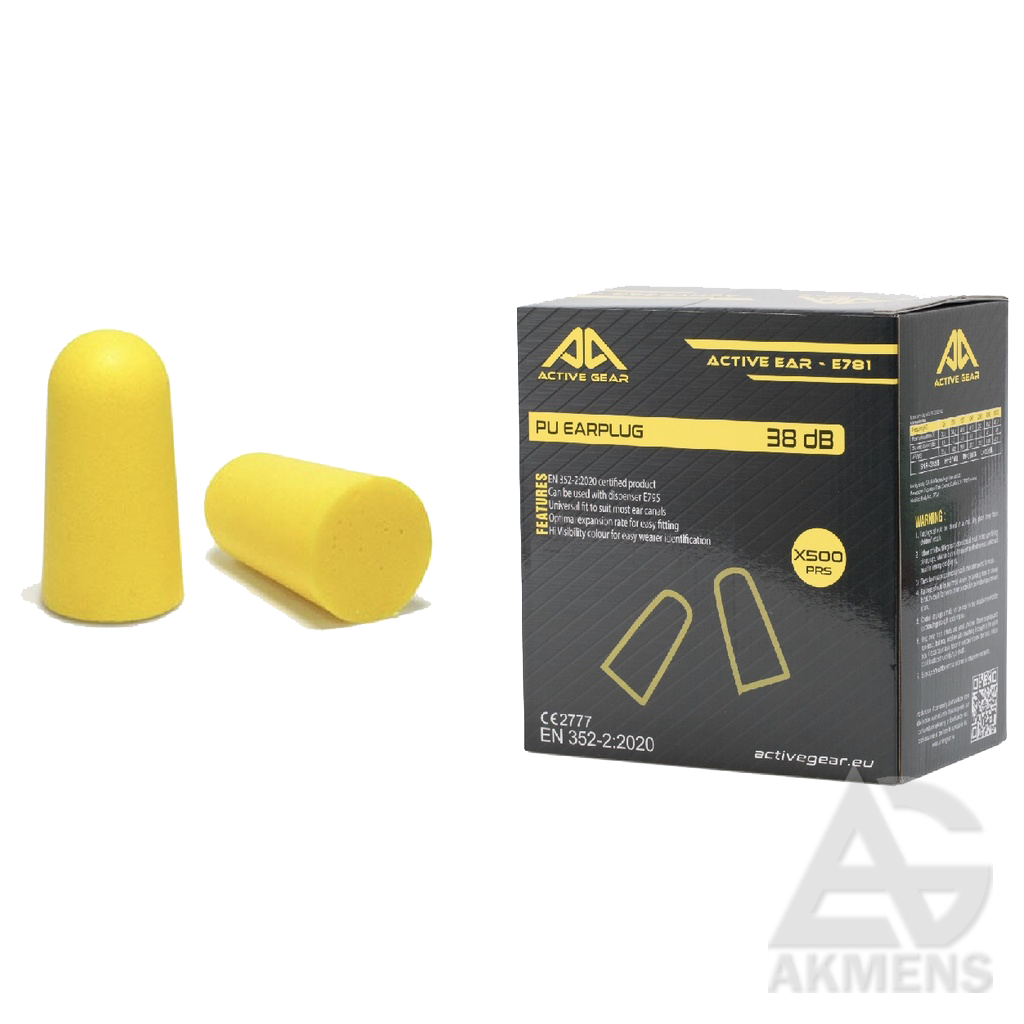 [SG-AUSU-KAMSTELIAI-ACTIVE-EAR-E781-DISP-500-PORU] Ausu aizbāžņi Active EAR E781 disp. ( 500 pāri)