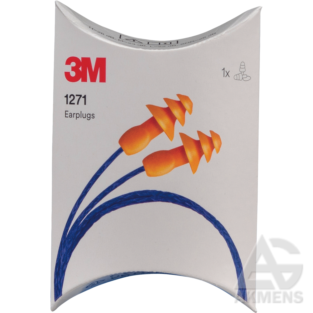 Earplugs 3M 1271, corded, in box