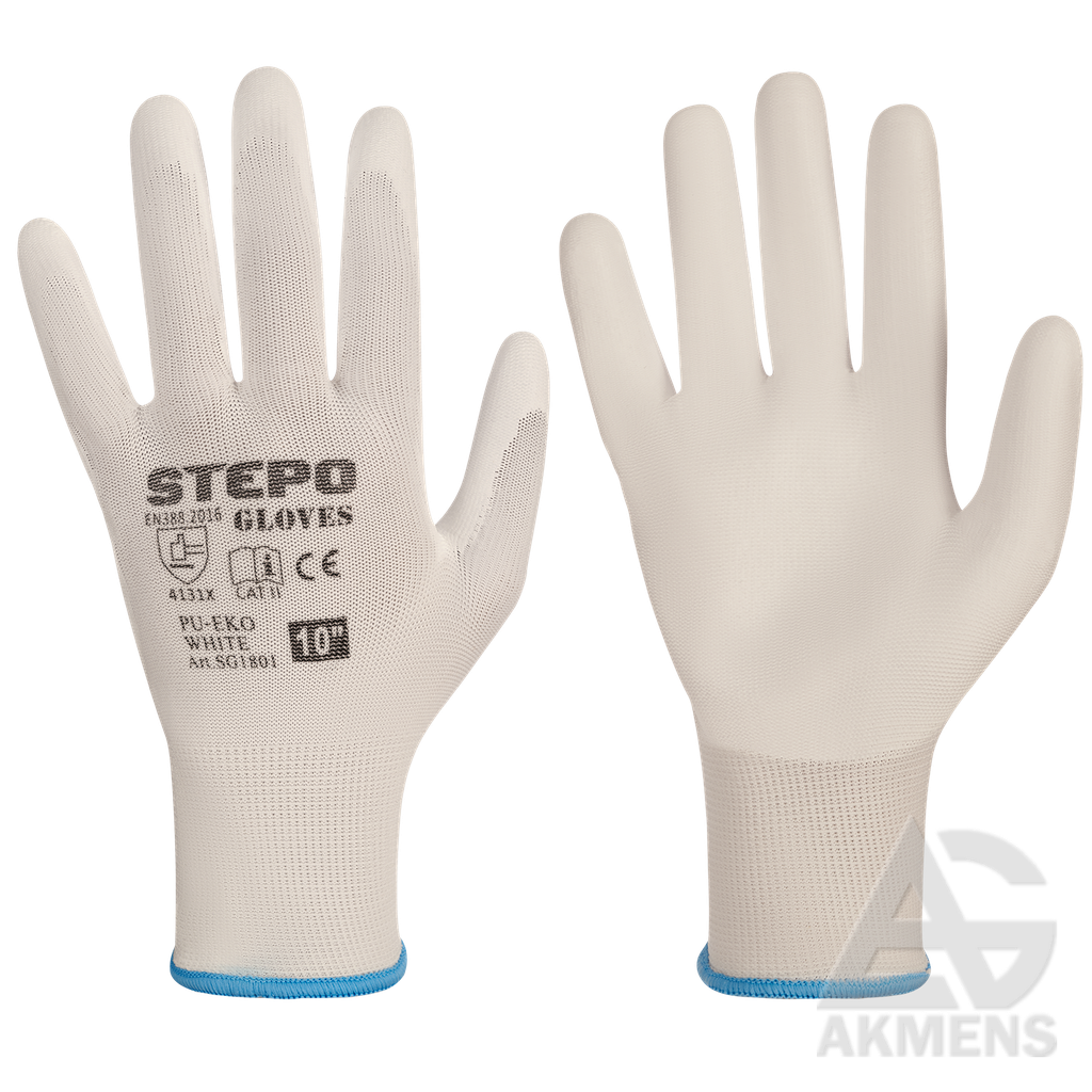 [SG1801] Darba cimdi PU-EKO WHITE (8)