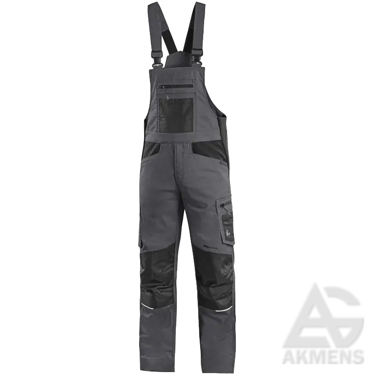 [SG-PUSKOMBINEZONIS-CXS-SOLIS-FLEX-TAMPRUS-PILKA-52] Bib Trousers CXS SOLIS FLEX (stretch), grey (52)