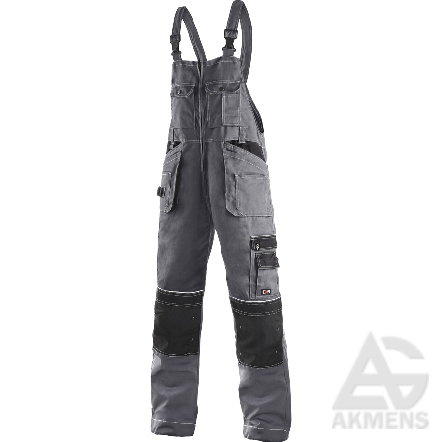 [1145-ZKZA-46-170-176-CM] Work Bib Trousers ORION KRYŠTOF, grey (46, 170-176 cm)