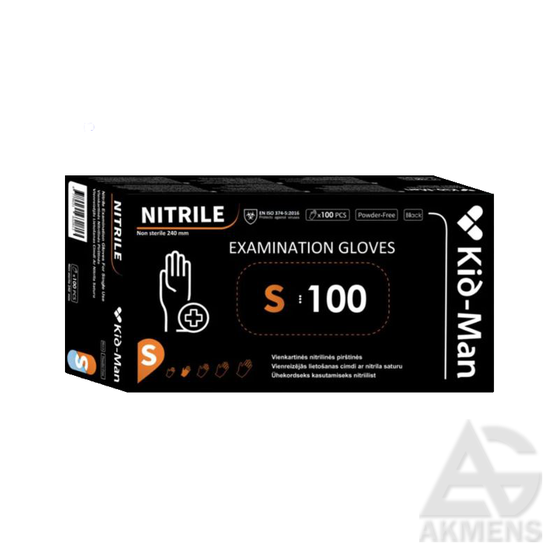 [NIGLL100BK] Disposable Gloves KID MAN, nitrile, black (L)