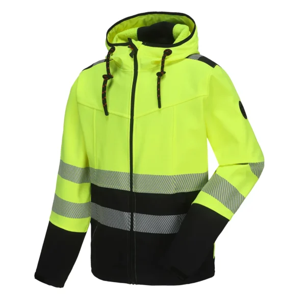 Augstas redzamības jaka LEO Ripstop SoftShell Pesso, dzeltena