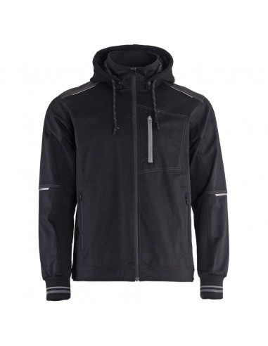 [CW-SVARKAS-SU-KAPISONU-REVOLT-JUODA-PILKA-50] Hooded work jacket REVOLT (Melna/pelēka, 50)